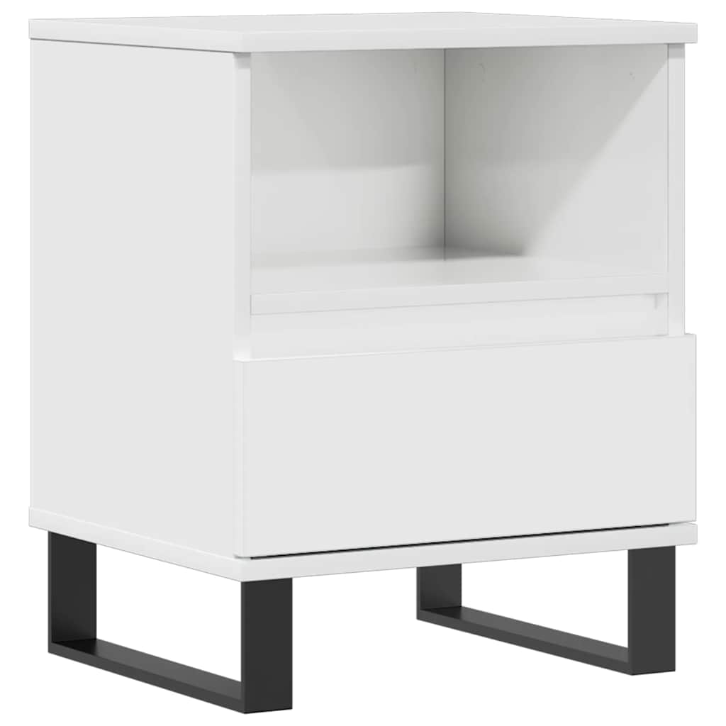 Noćni ormarić sjajni bijeli 40x35x50 cm od konstruiranog drva