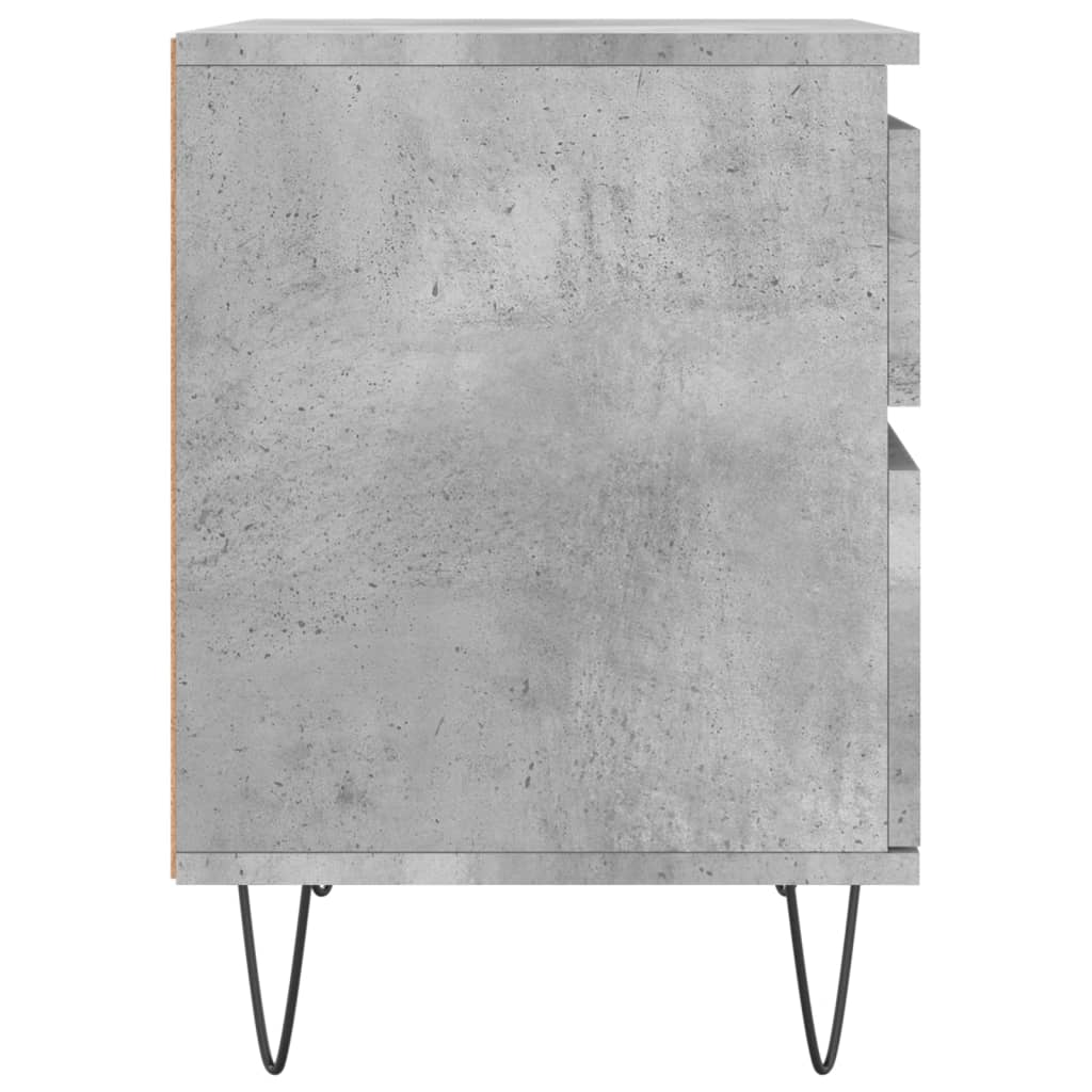Noćni ormarići 2 kom boja betona 40x35x50 cm konstruirano drvo