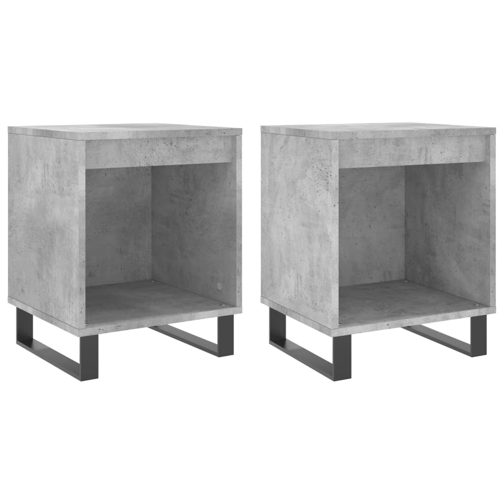 Noćni ormarići 2 kom boja betona 40x35x50 cm konstruirano drvo