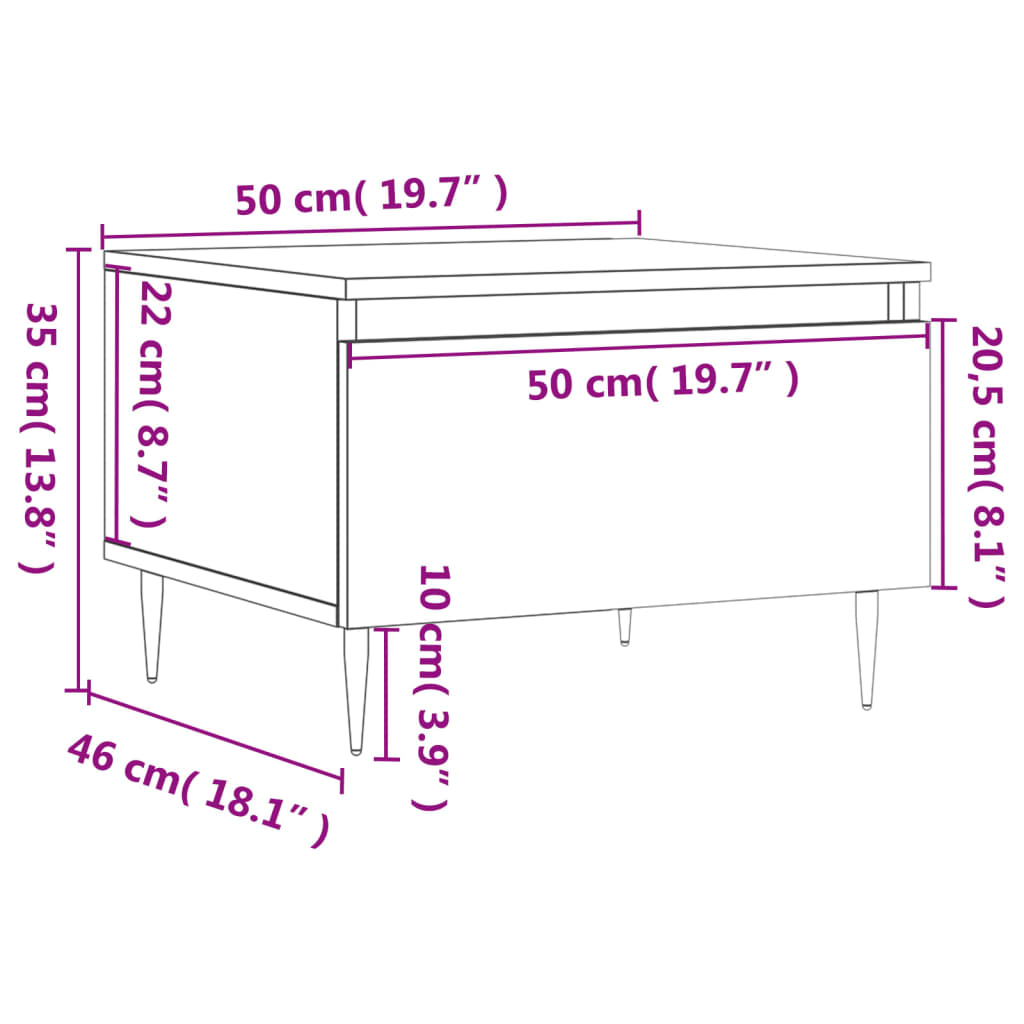 Stolići za kavu 2 kom boja betona 50x46x35 cm konstruirano drvo