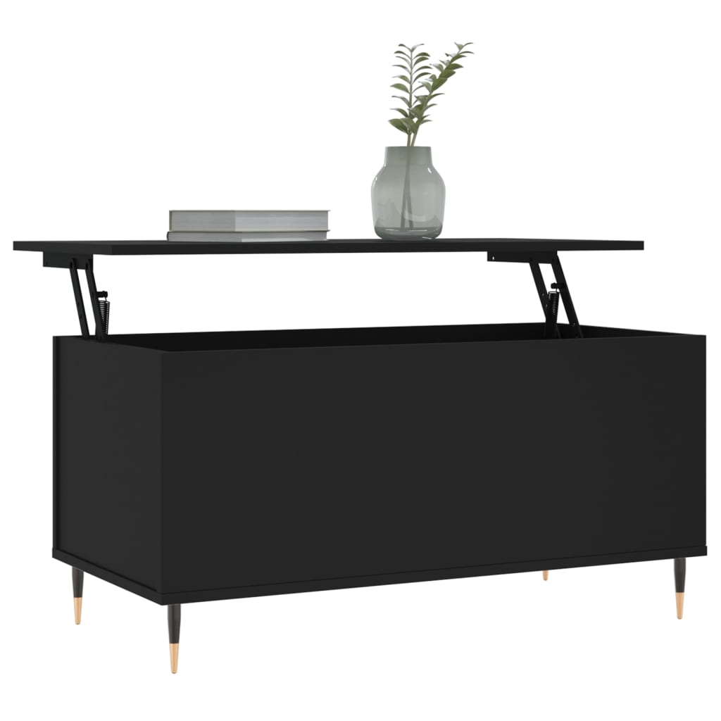 Stolić za kavu crni 90 x 44,5 x 45 cm od konstruiranog drva