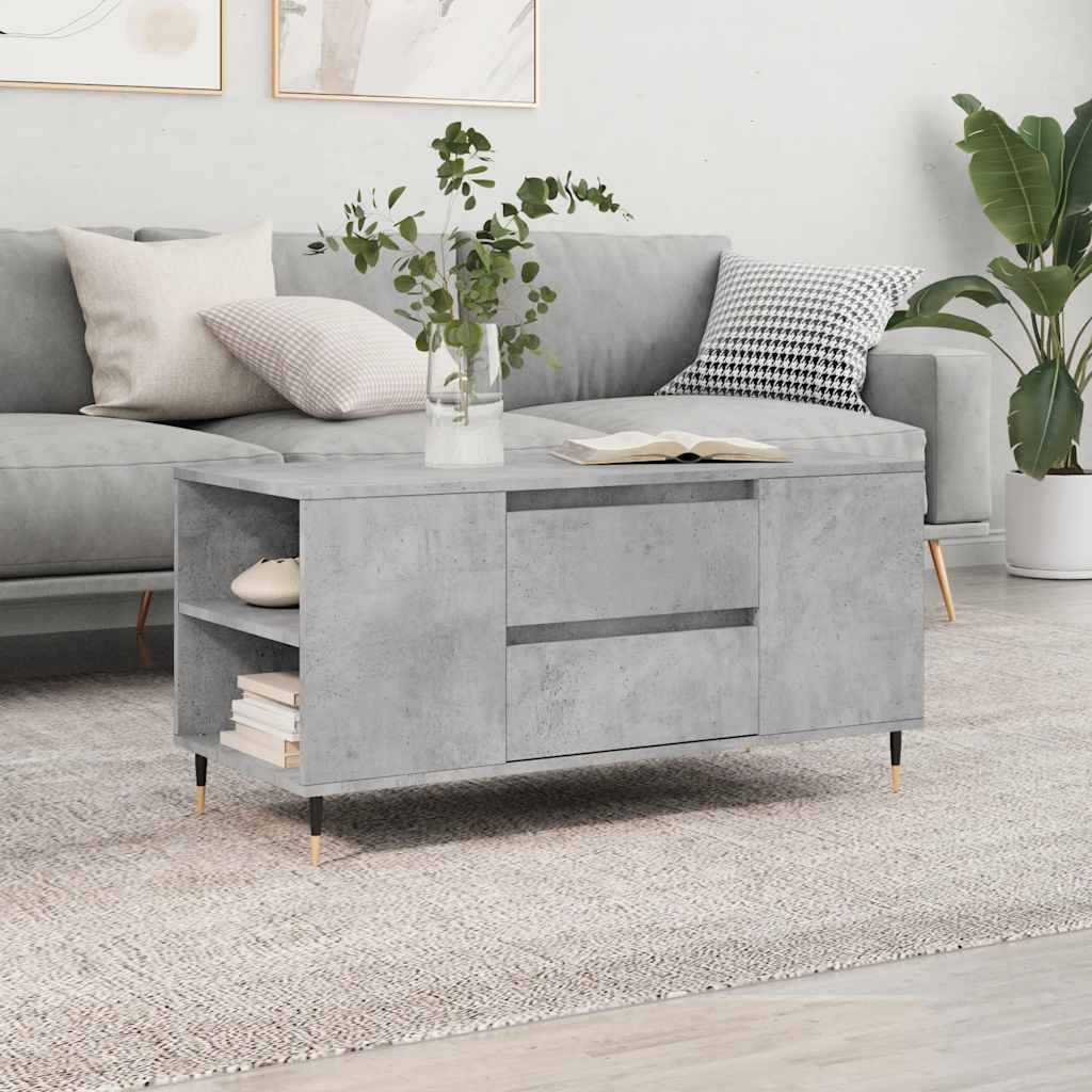 Stolić za kavu boja betona 102x44,5x50 cm od konstruiranog drva