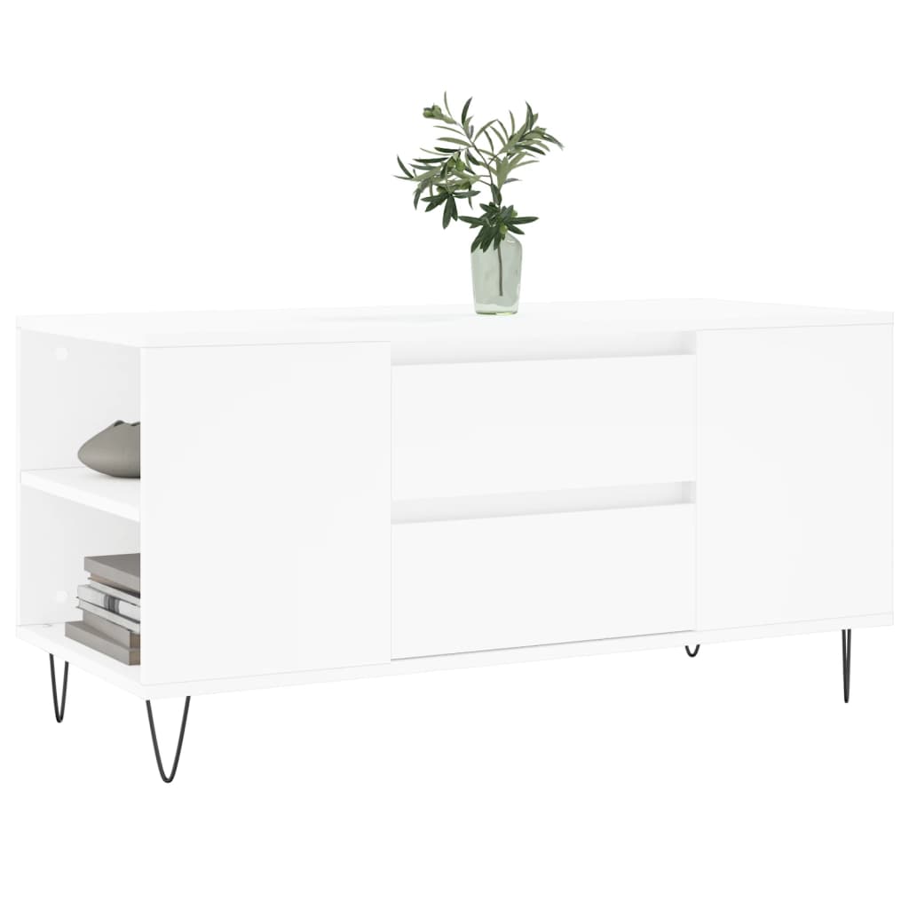 Stolić za kavu bijeli 102 x 44,5 x 50 cm od konstruiranog drva