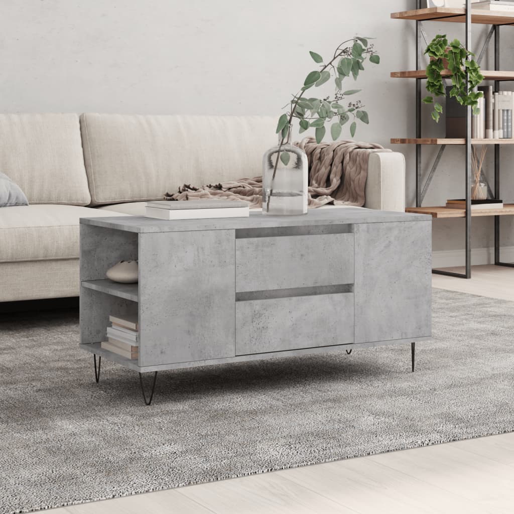 Stolić za kavu boja betona 102x44,5x50 cm od konstruiranog drva