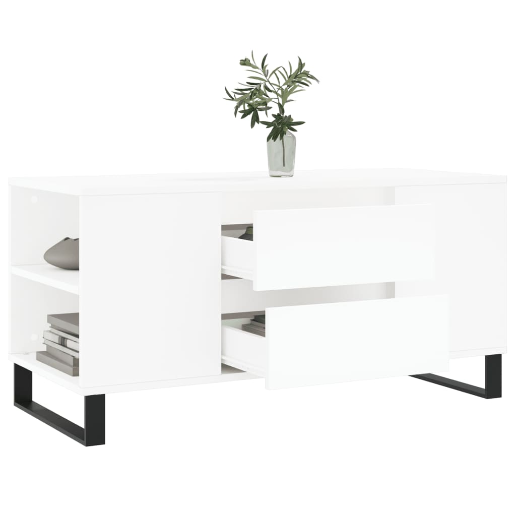 Stolić za kavu bijeli 102 x 44,5 x 50 cm od konstruiranog drva