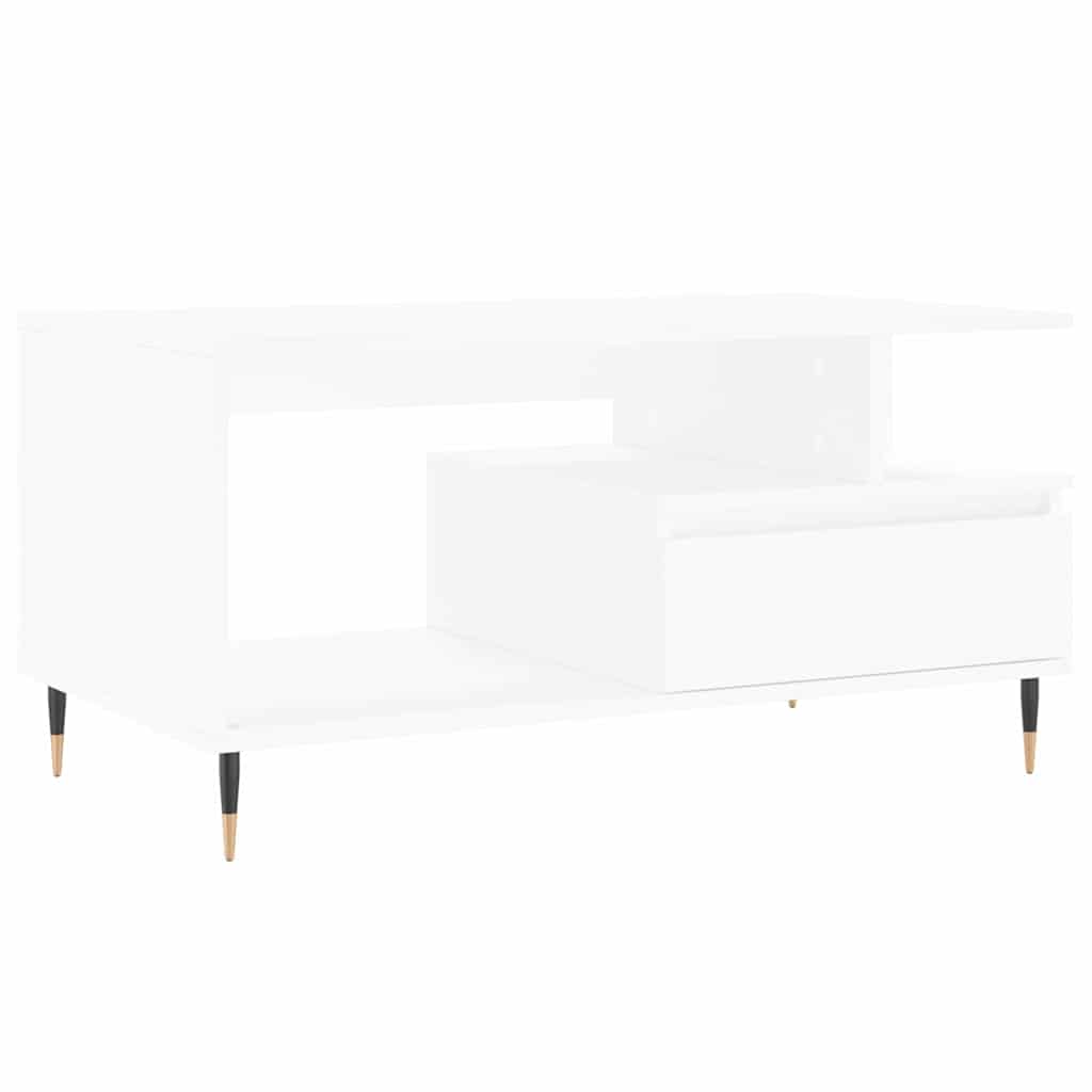Stolić za kavu bijeli 90 x 49 x 45 cm od konstruiranog drva