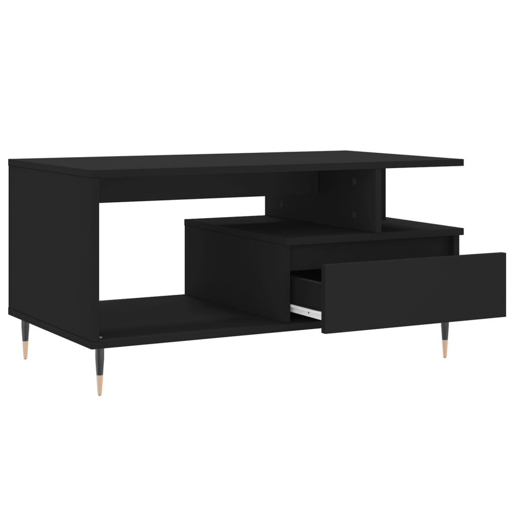 Stolić za kavu crni 90 x 49 x 45 cm od konstruiranog drva