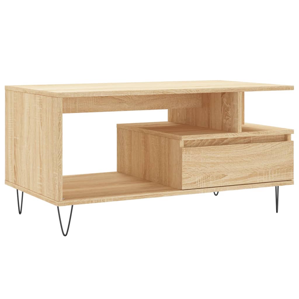 Stolić za kavu boja hrasta 90x49x45 cm konstruirano drvo