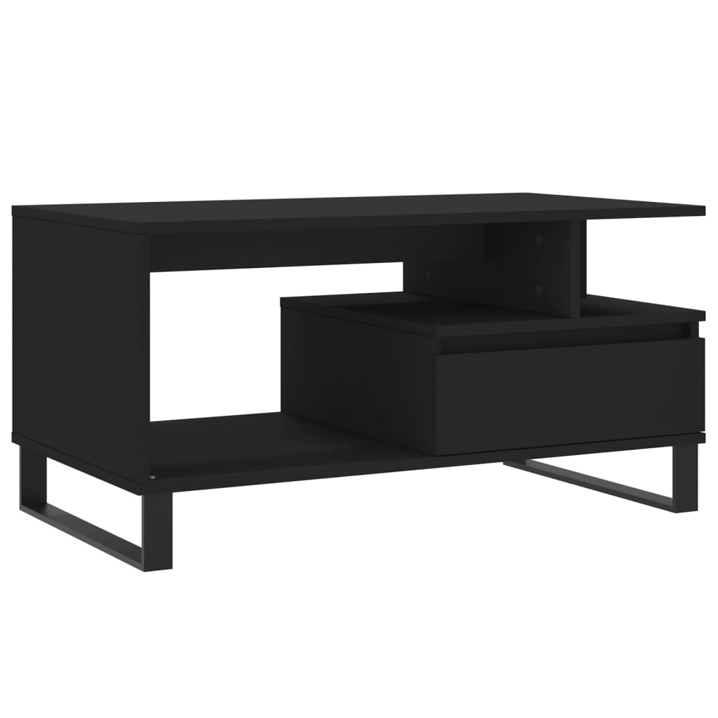 Stolić za kavu crni 90 x 49 x 45 cm od konstruiranog drva