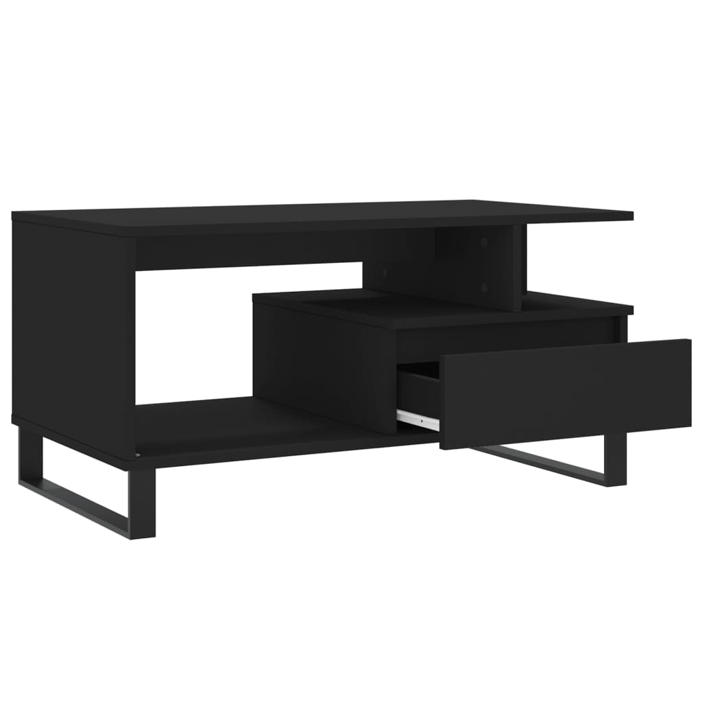 Stolić za kavu crni 90 x 49 x 45 cm od konstruiranog drva