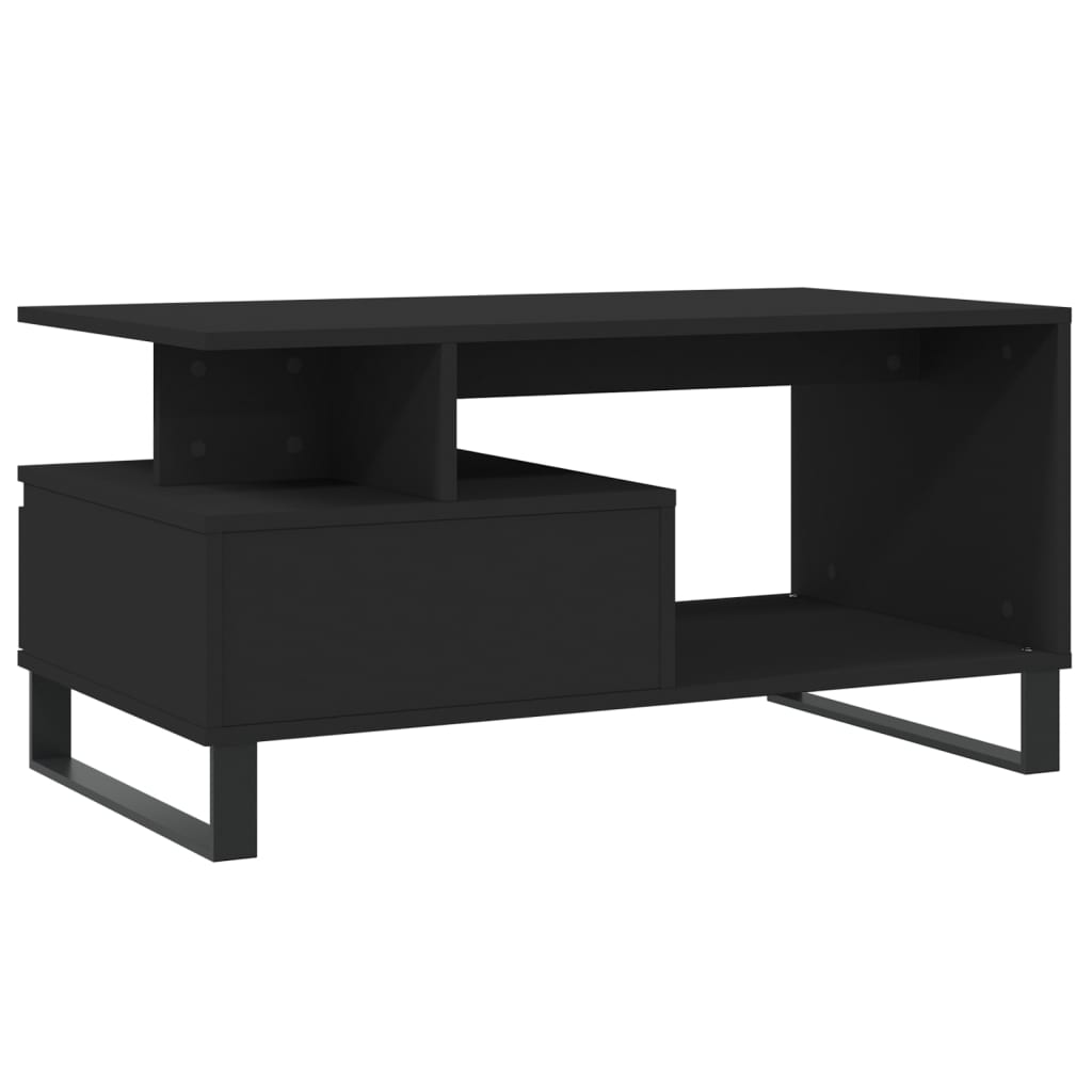 Stolić za kavu crni 90 x 49 x 45 cm od konstruiranog drva