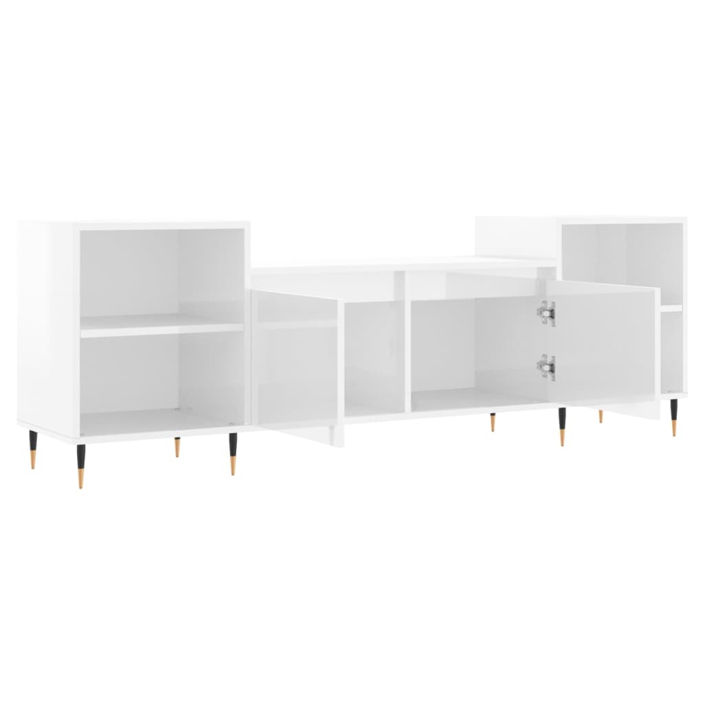 TV ormarić sjajni bijeli 160x35x55 cm od konstruiranog drva