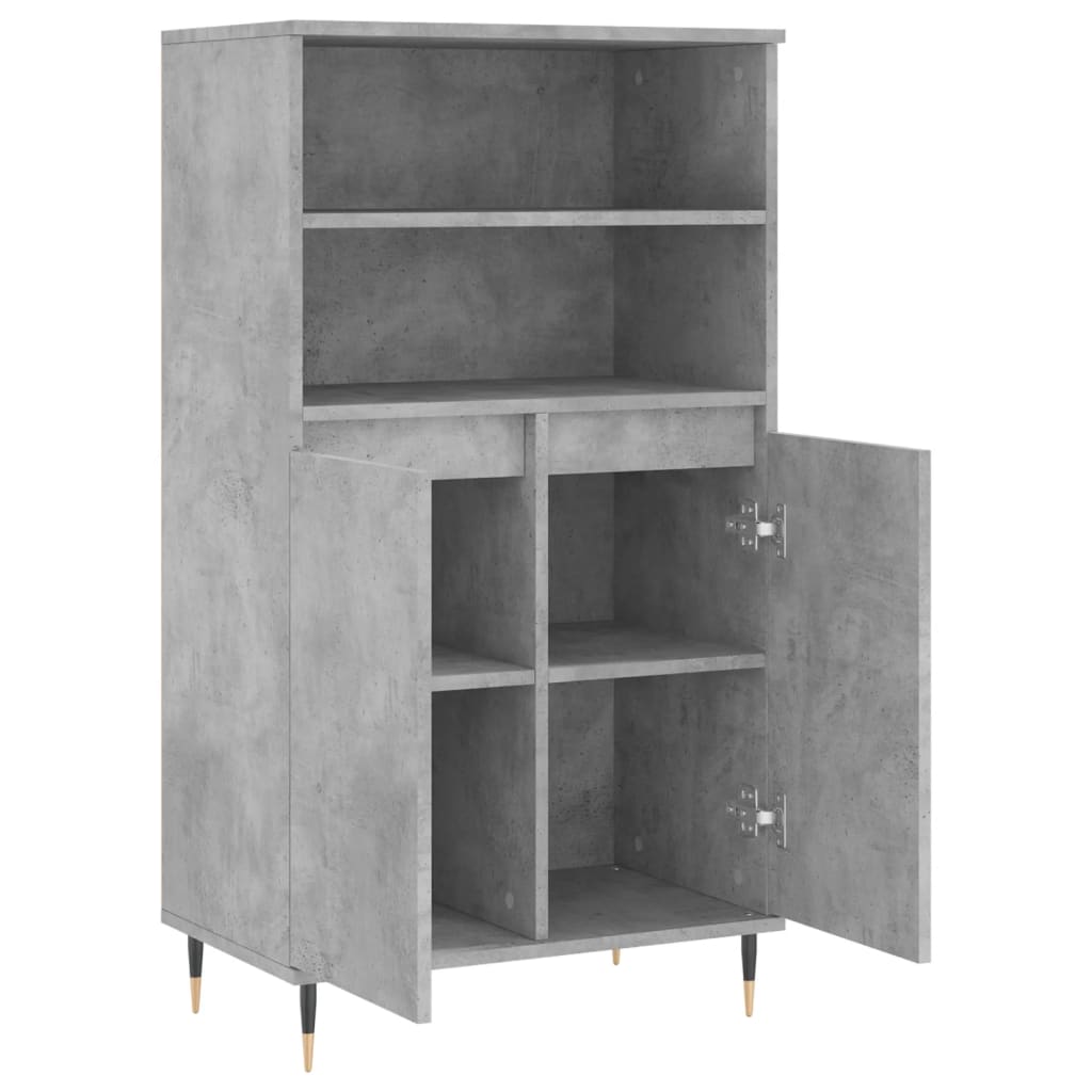 Visoka komoda siva betona 60x36x110 cm od konstruiranog drva