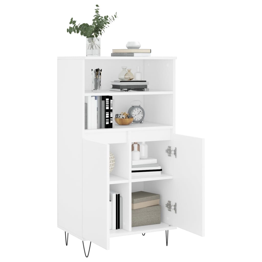 Visoka komoda bijela 60x36x110 cm od konstruiranog drva