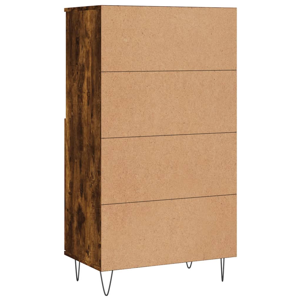 Visoka komoda dimljenog hrasta 60x36x110 cm konstruiranog drva