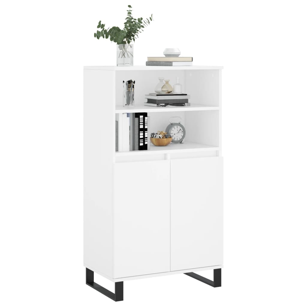 Visoka komoda bijela 60x36x110 cm od konstruiranog drva