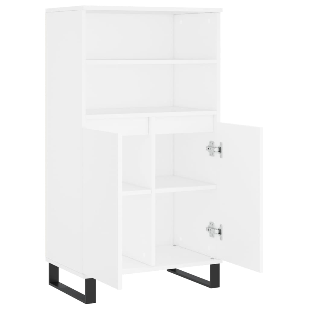 Visoka komoda bijela 60x36x110 cm od konstruiranog drva