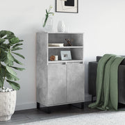 Visoka komoda siva betona 60x36x110 cm od konstruiranog drva