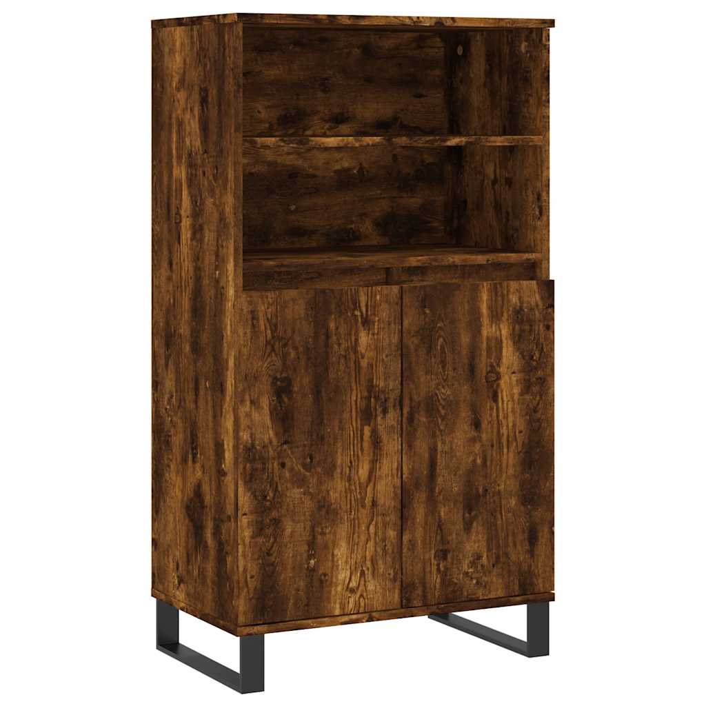 Visoka komoda dimljenog hrasta 60x36x110 cm konstruiranog drva