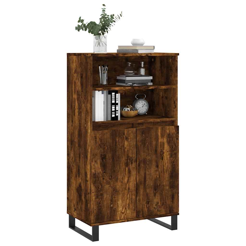 Visoka komoda dimljenog hrasta 60x36x110 cm konstruiranog drva