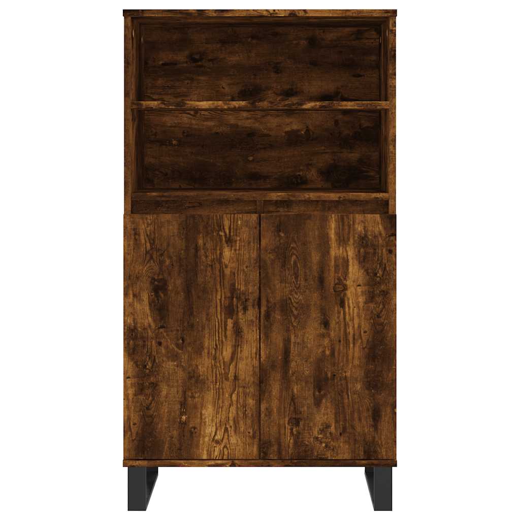 Visoka komoda dimljenog hrasta 60x36x110 cm konstruiranog drva