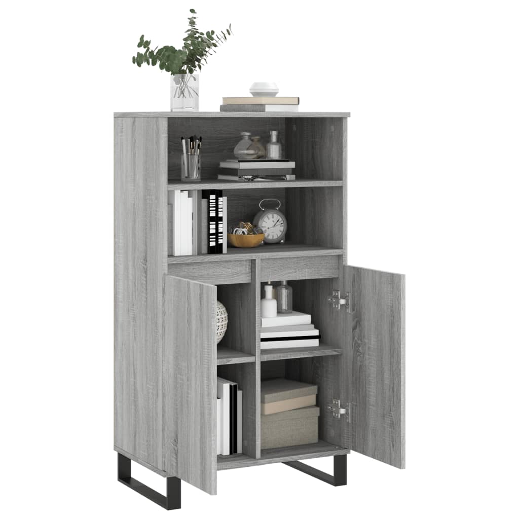 Visoka komoda siva sonome 60x36x110 cm od konstruiranog drva