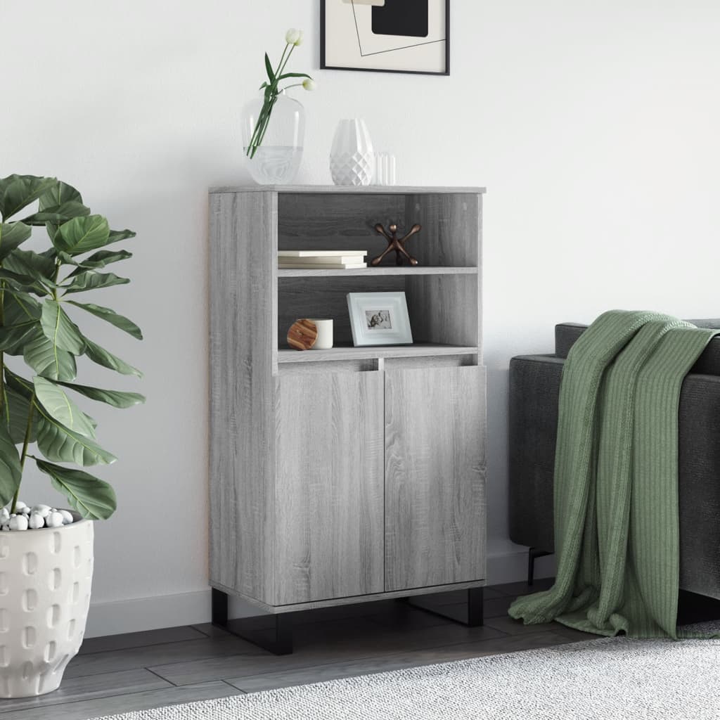 Visoka komoda siva sonome 60x36x110 cm od konstruiranog drva