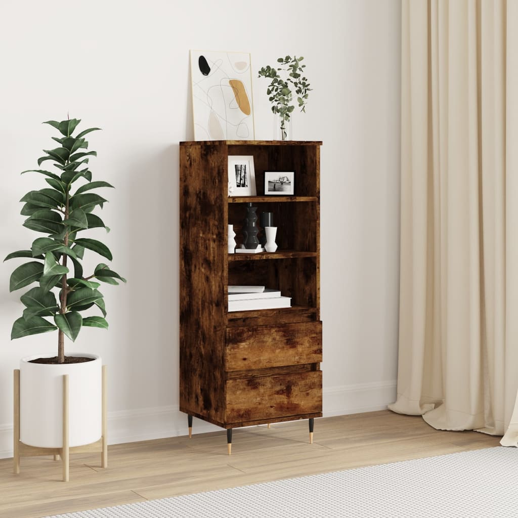 Visoka komoda boja hrasta 40x36x110 cm od konstruiranog drva