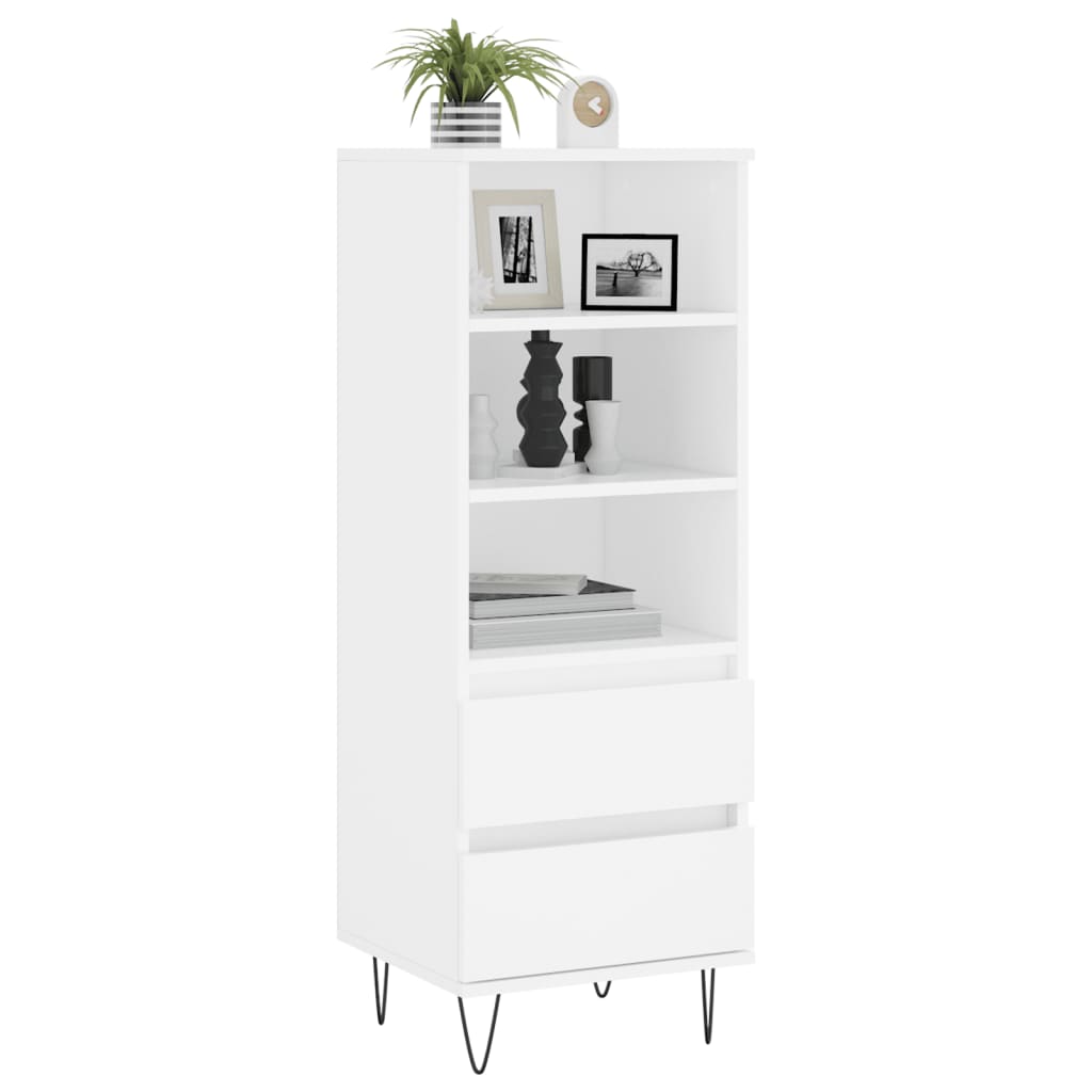 Visoka komoda bijela 40 x 36 x 110 cm od konstruiranog drva