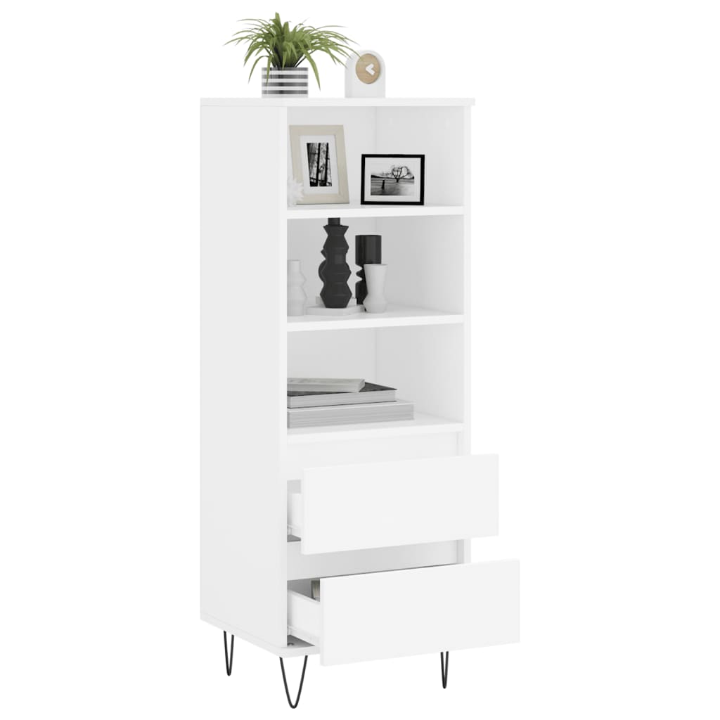 Visoka komoda bijela 40 x 36 x 110 cm od konstruiranog drva
