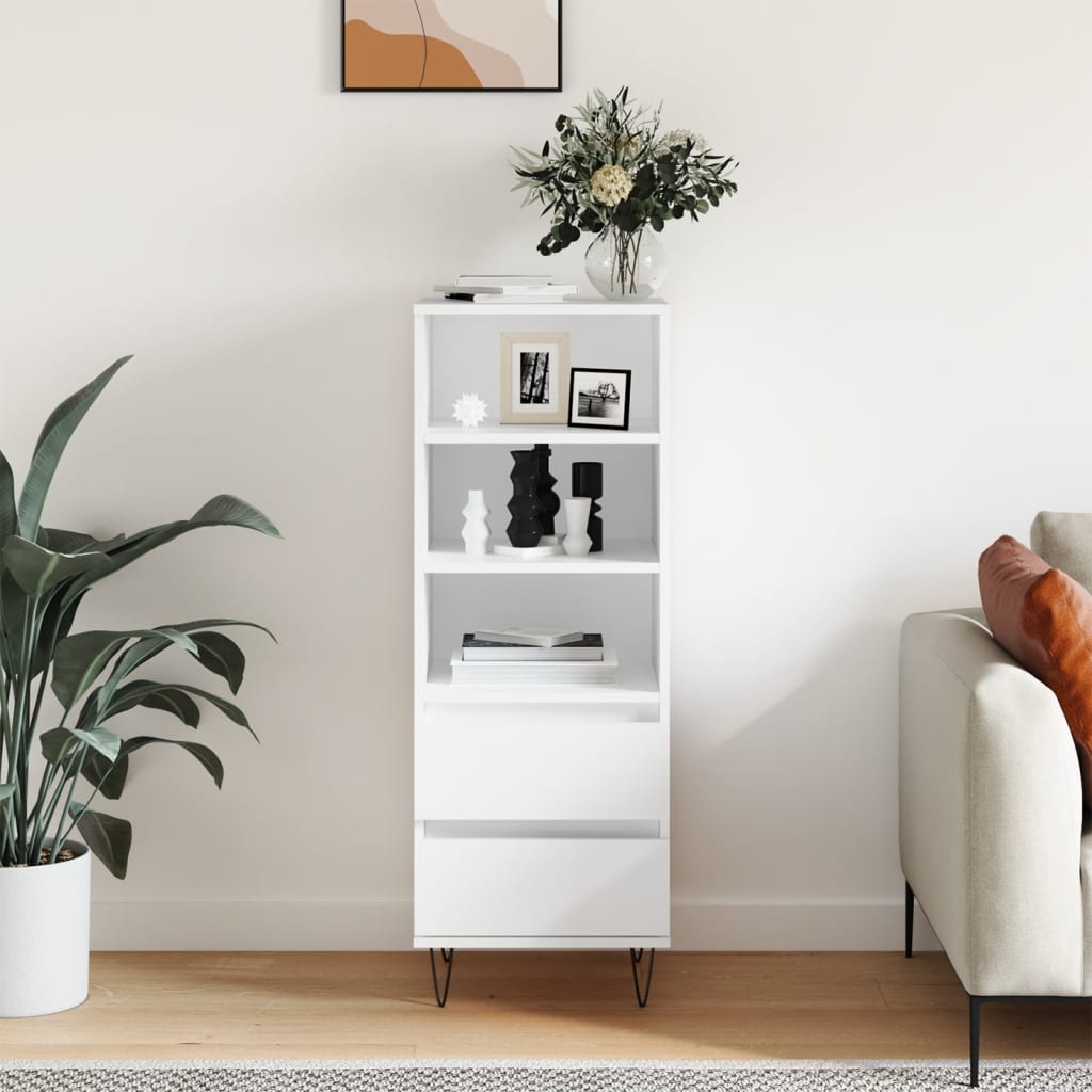 Visoka komoda bijela 40 x 36 x 110 cm od konstruiranog drva