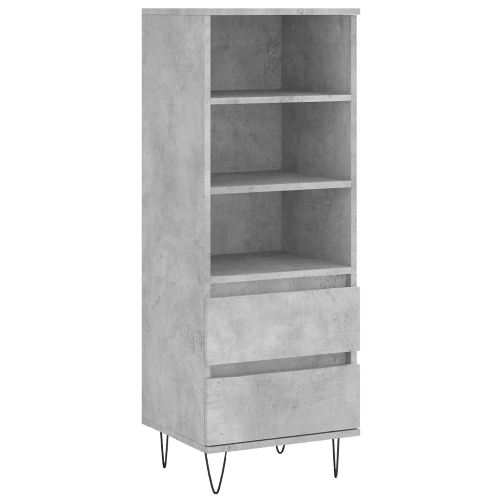 Visoka komoda boja betona 40 x 36 x 110 cm konstruirano drvo