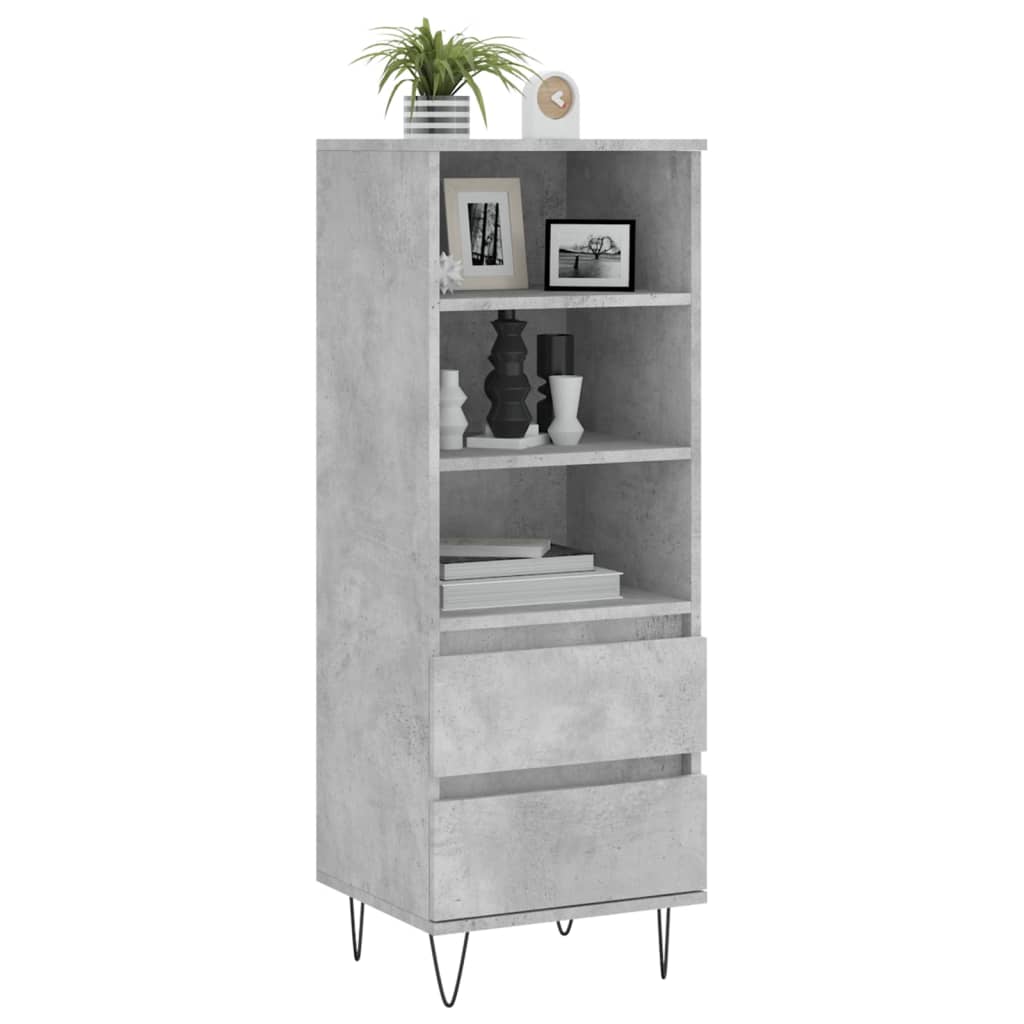 Visoka komoda boja betona 40 x 36 x 110 cm konstruirano drvo
