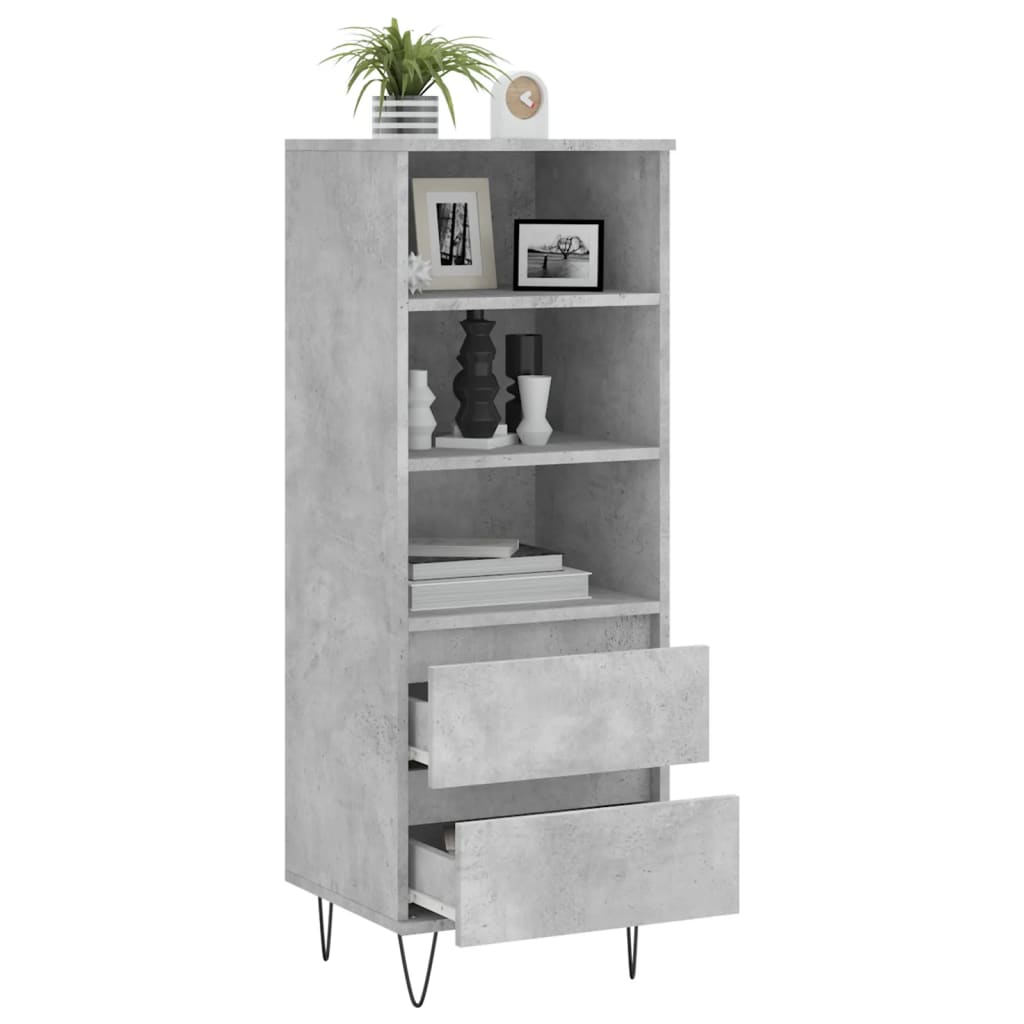 Visoka komoda boja betona 40 x 36 x 110 cm konstruirano drvo