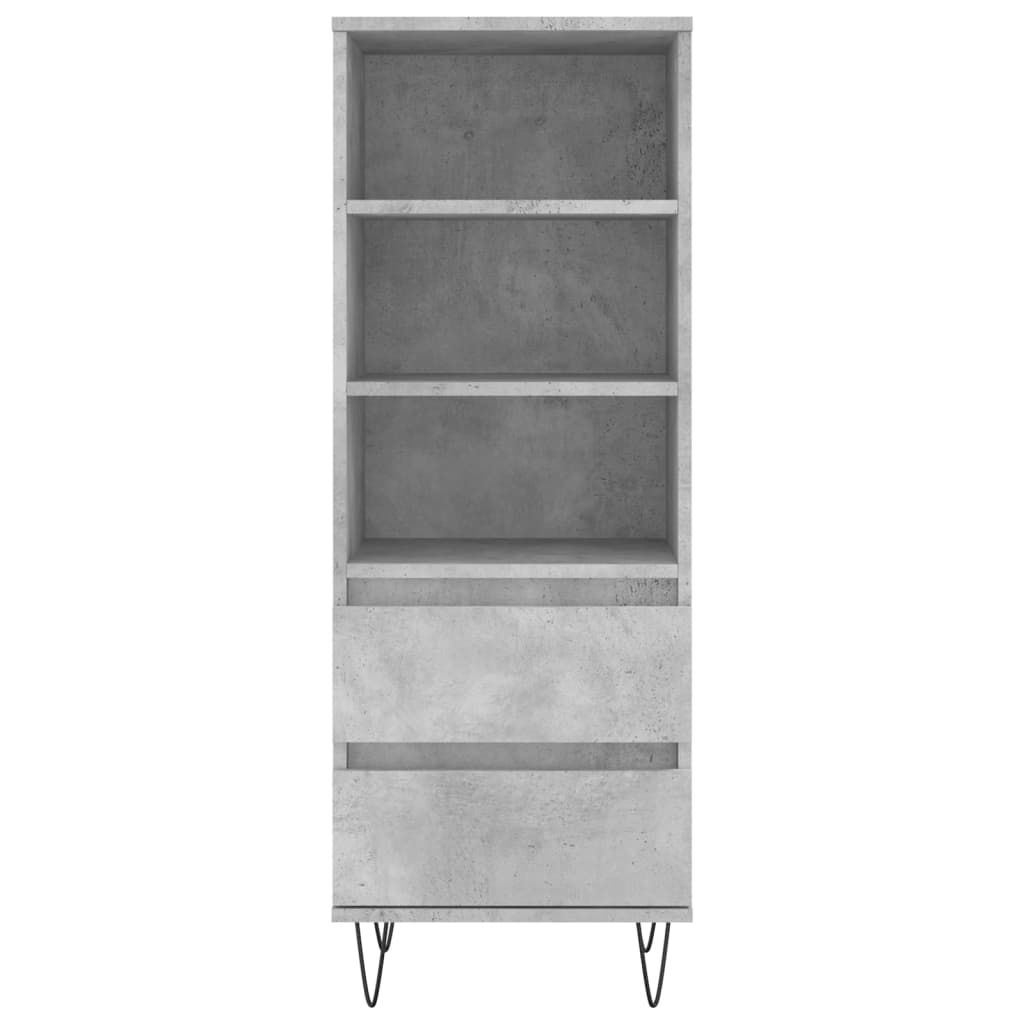 Visoka komoda boja betona 40 x 36 x 110 cm konstruirano drvo