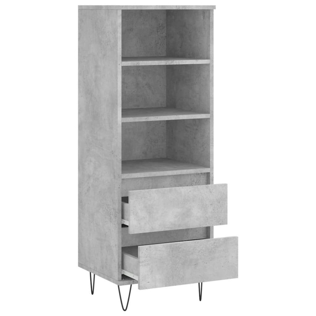 Visoka komoda boja betona 40 x 36 x 110 cm konstruirano drvo