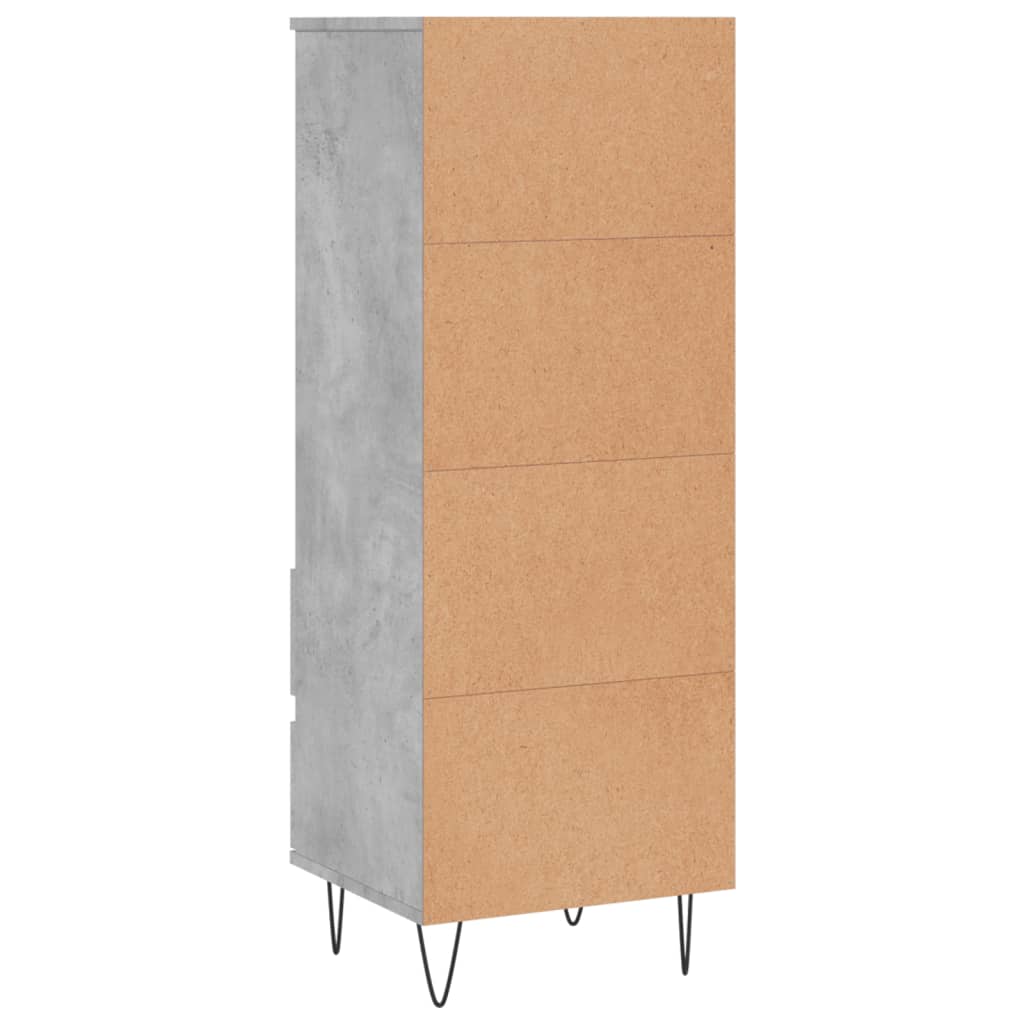 Visoka komoda boja betona 40 x 36 x 110 cm konstruirano drvo