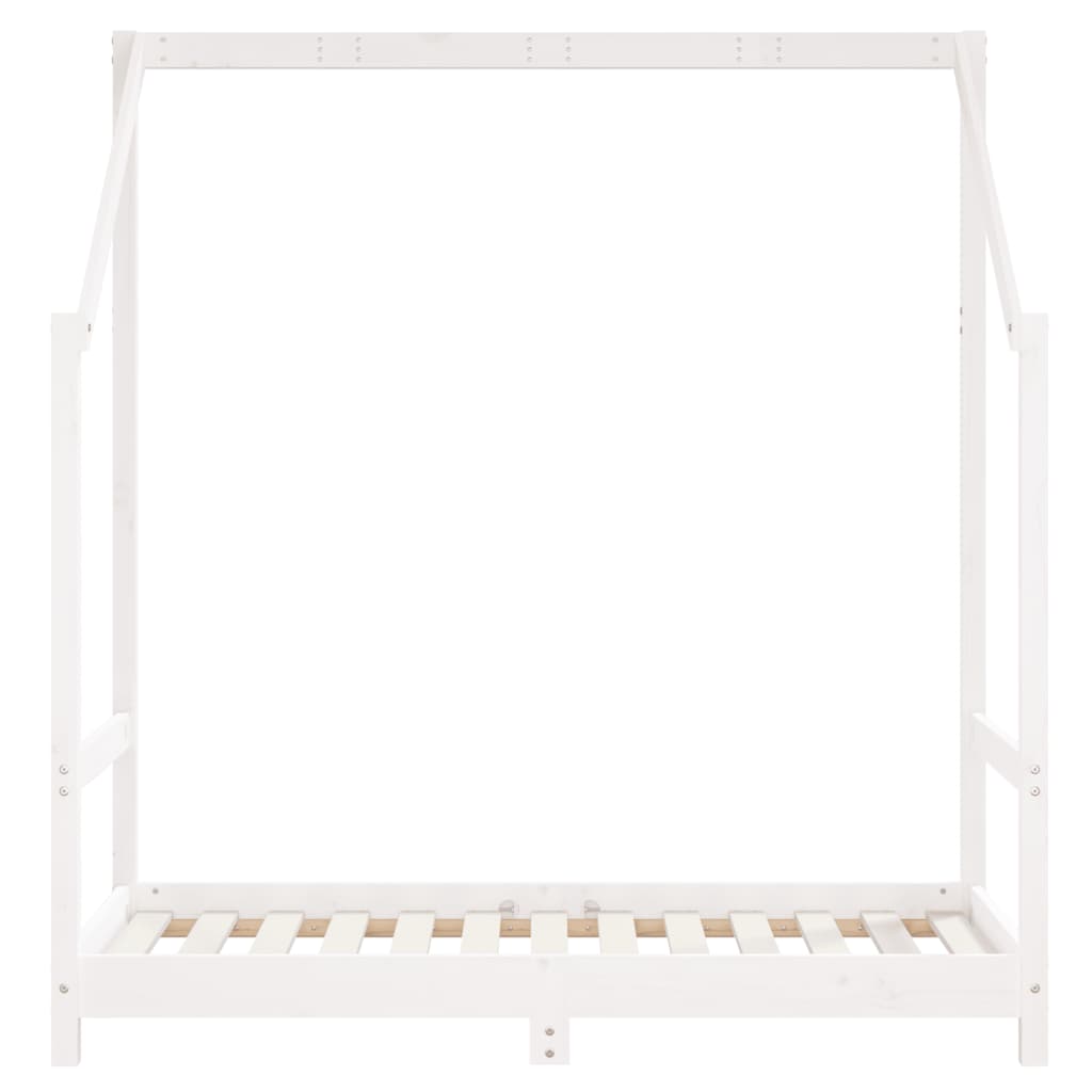 Okvir za dječji krevet bijeli 70 x 140 cm od masivne borovine