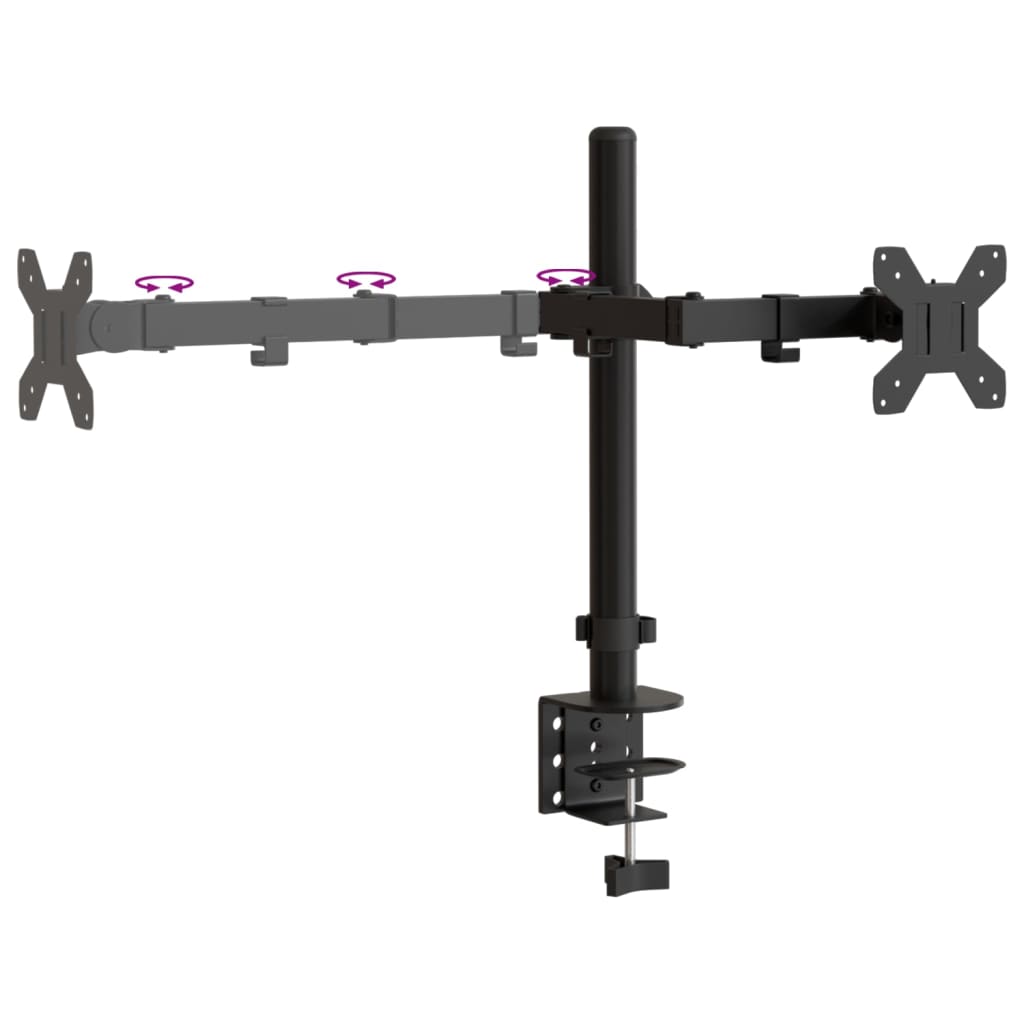 Nosač za monitor crni čelični VESA 75/100 mm