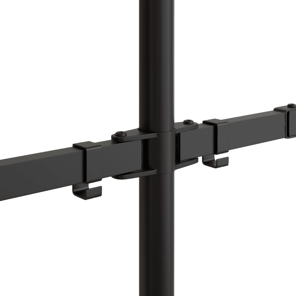 Dvostruki nosač za monitor crni čelični VESA 75/100 mm