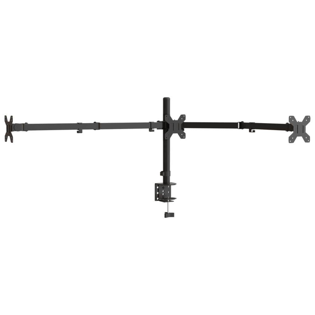Trostruki stalak za monitor crni čelični VESA 75/100 mm