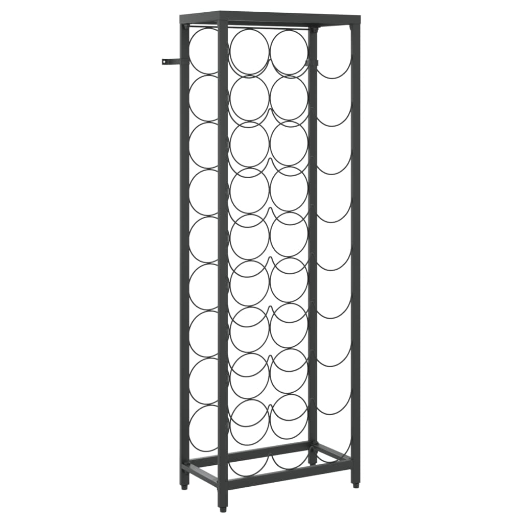 Stalak za vino za 27 boca crni 34 x 18 x 100 cm kovano željezo