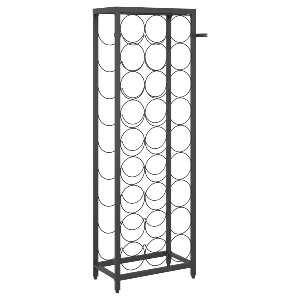 Stalak za vino za 27 boca crni 34 x 18 x 100 cm kovano željezo