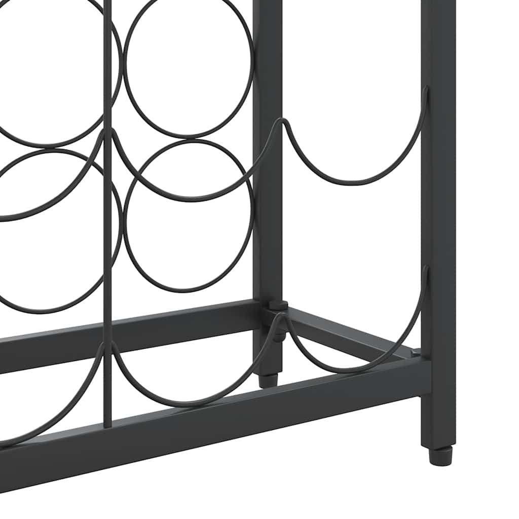 Stalak za vino za 45 boca crni 54 x 18 x 100 cm kovano željezo