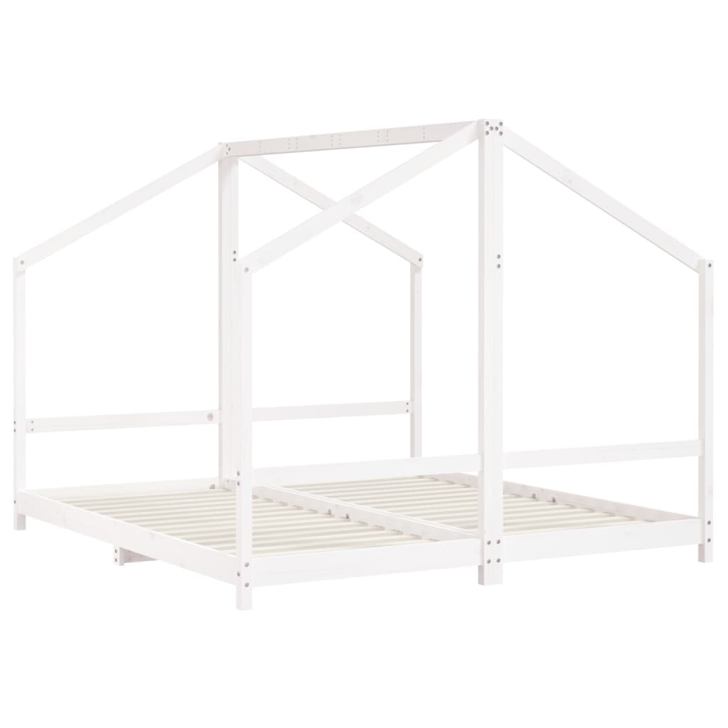 Okvir za dječji krevet bijeli 2 x (90x200) cm masivna borovina