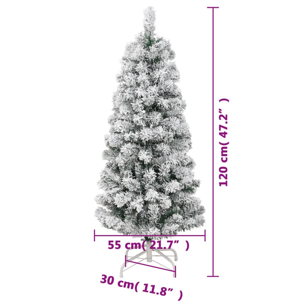 Umjetno božićno drvce sa šarkama i snijegom 120 cm