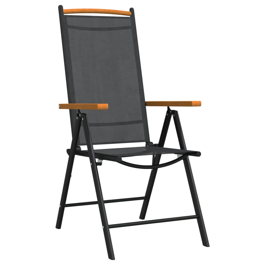 7-dijelni vrtni blagovaonski set crni aluminijski