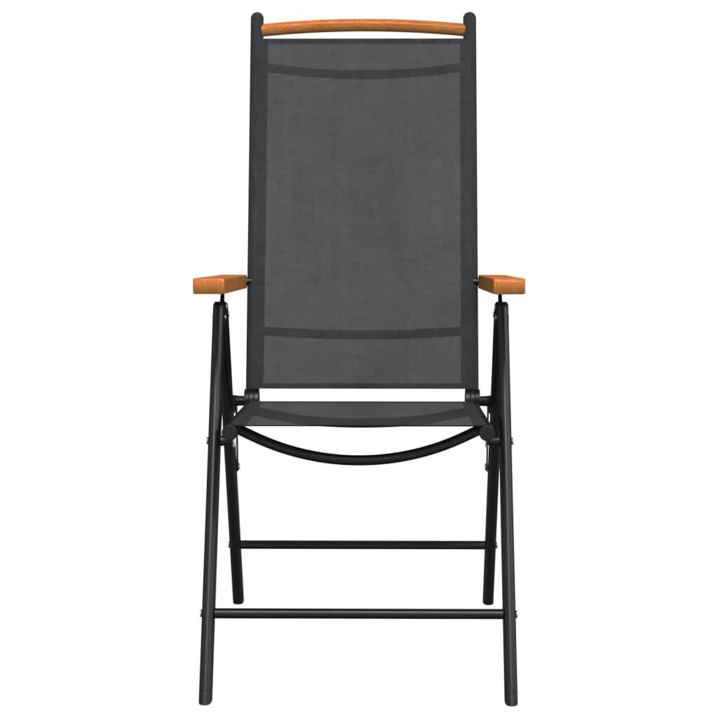 7-dijelni vrtni blagovaonski set crni aluminijski