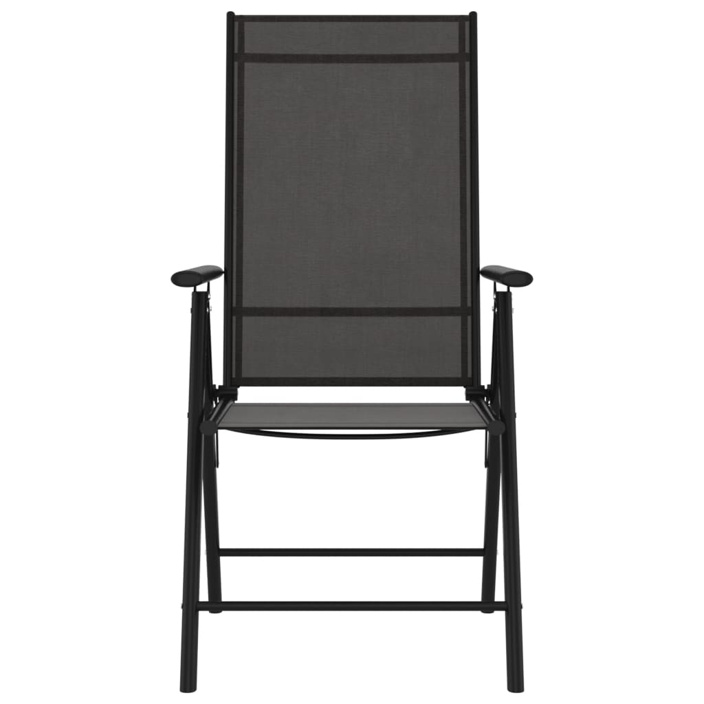 7-dijelni vrtni blagovaonski set crni aluminijski