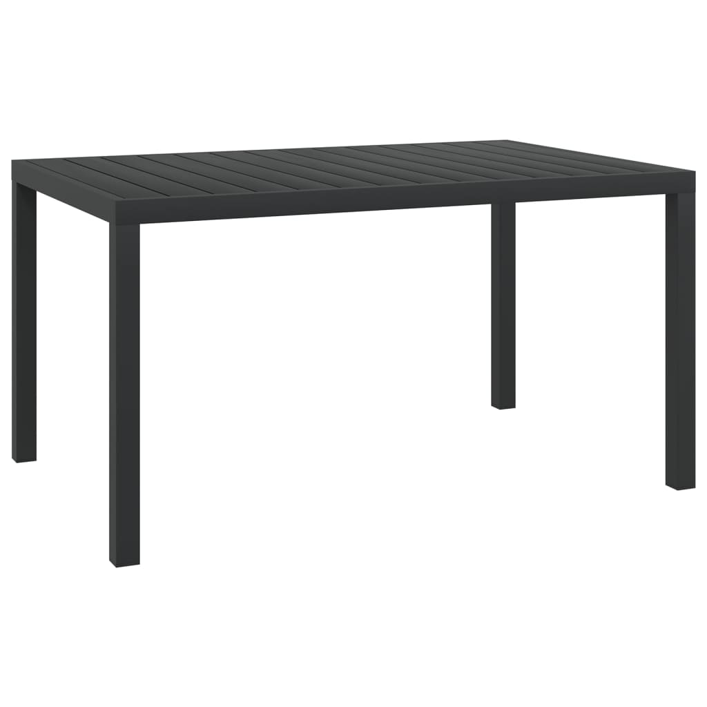 7-dijelni vrtni blagovaonski set crni aluminijski